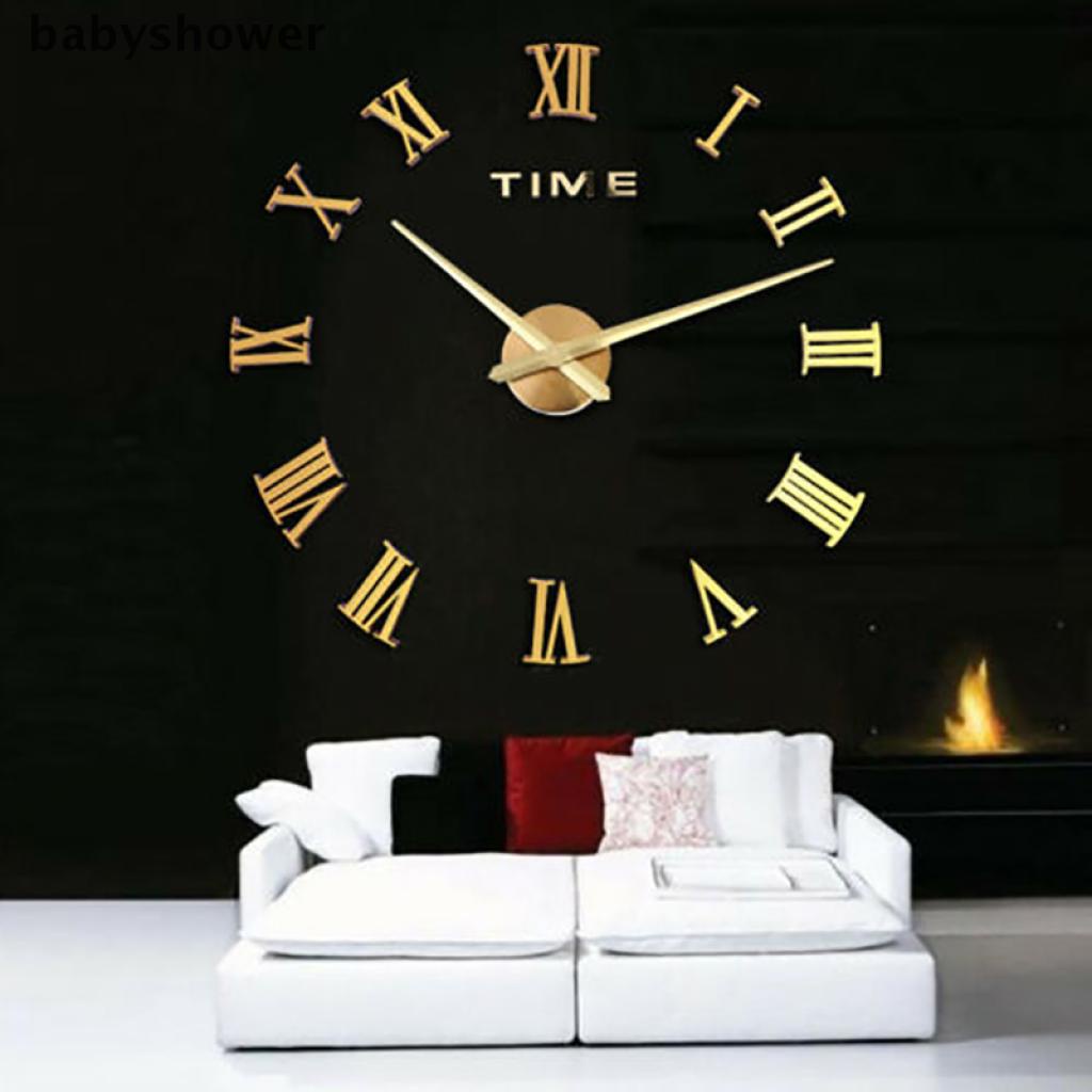 By New Gold Roman Numerals Designer Wall Clock Wall Tatoo Xxl In 3d New Collection Shopee Indonesia