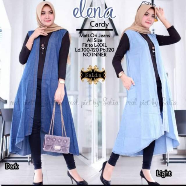 Outer Cardigan Jeans Denim Panjang