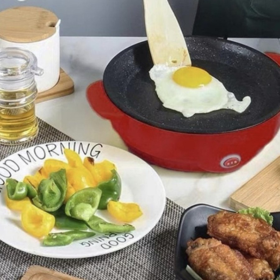 Korean Frying Pan Grill BBQ Panci Wajan Elektrik Alat Masak Portable Dapur Rumah Piknik Pecinta Alam