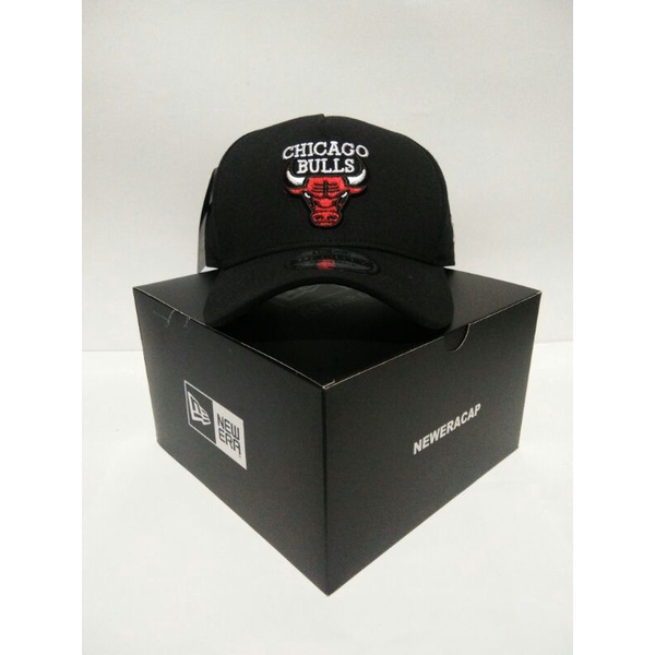 Chicago Bulls / Bahan Hitam / Topi Premium / 9Forty A Frame