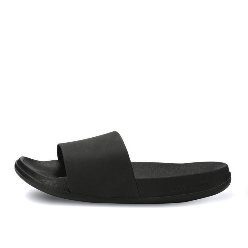 Jeeaf Footwear sandal pria slide bacis polos -plaint black