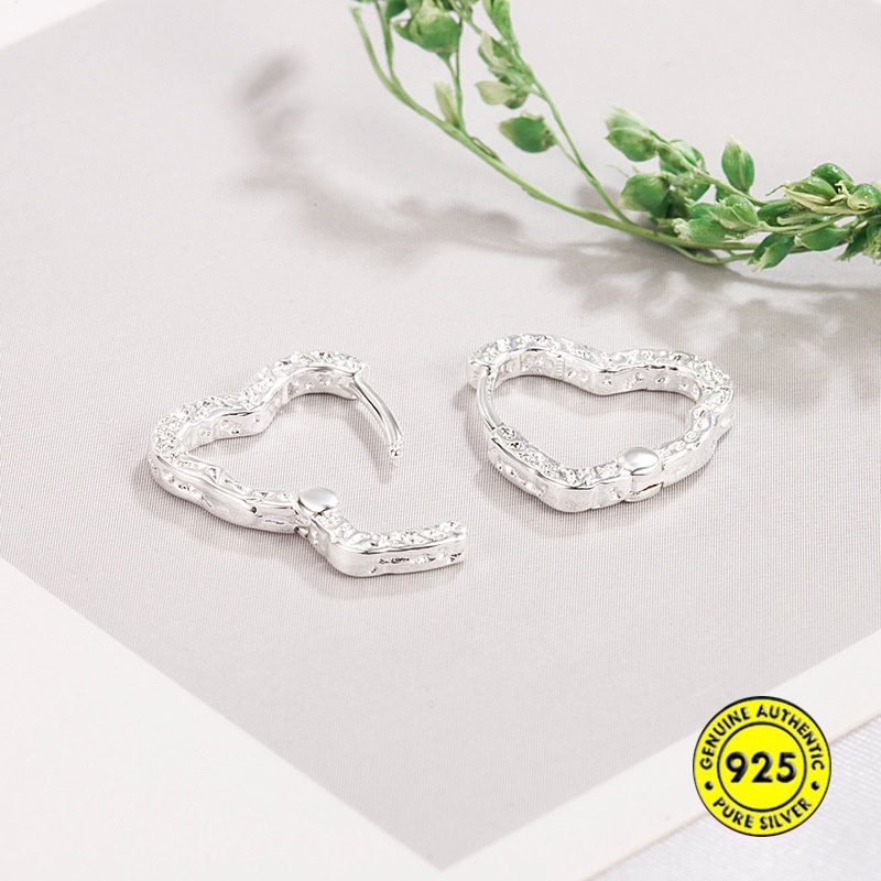 Anting Klip Bentuk Hati Model Hollow Untuk Wanita