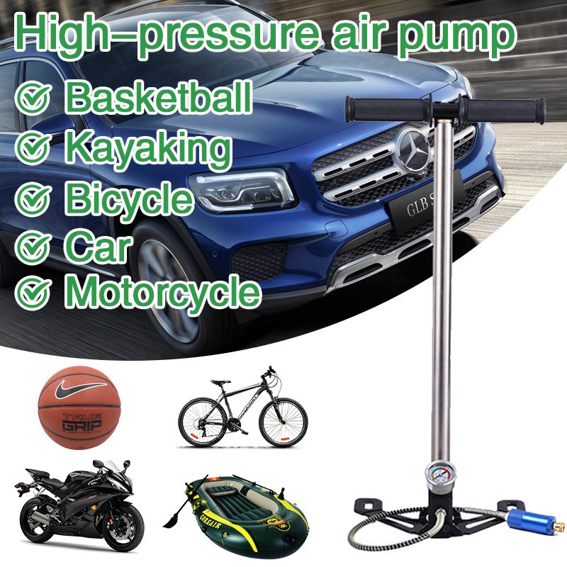 Tungsten Steel 3 Stage High Pressure Hand Pump Pompa Mobil PCP Air Gas Filling Pump