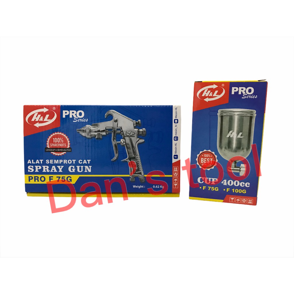 Spray Gun F75 Tabung Atas H&amp;L PRO / Sped Cat Tabung Atas