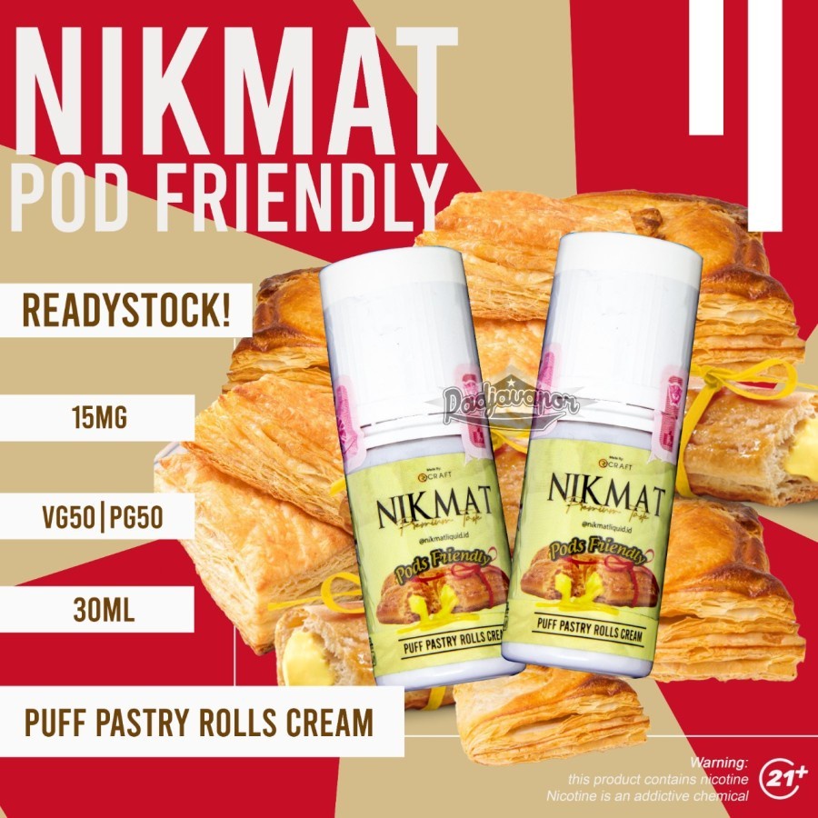 Nikmat Puff Pastry Rolls Cream Pods Friendly 30ML by Rcraft - Liquid