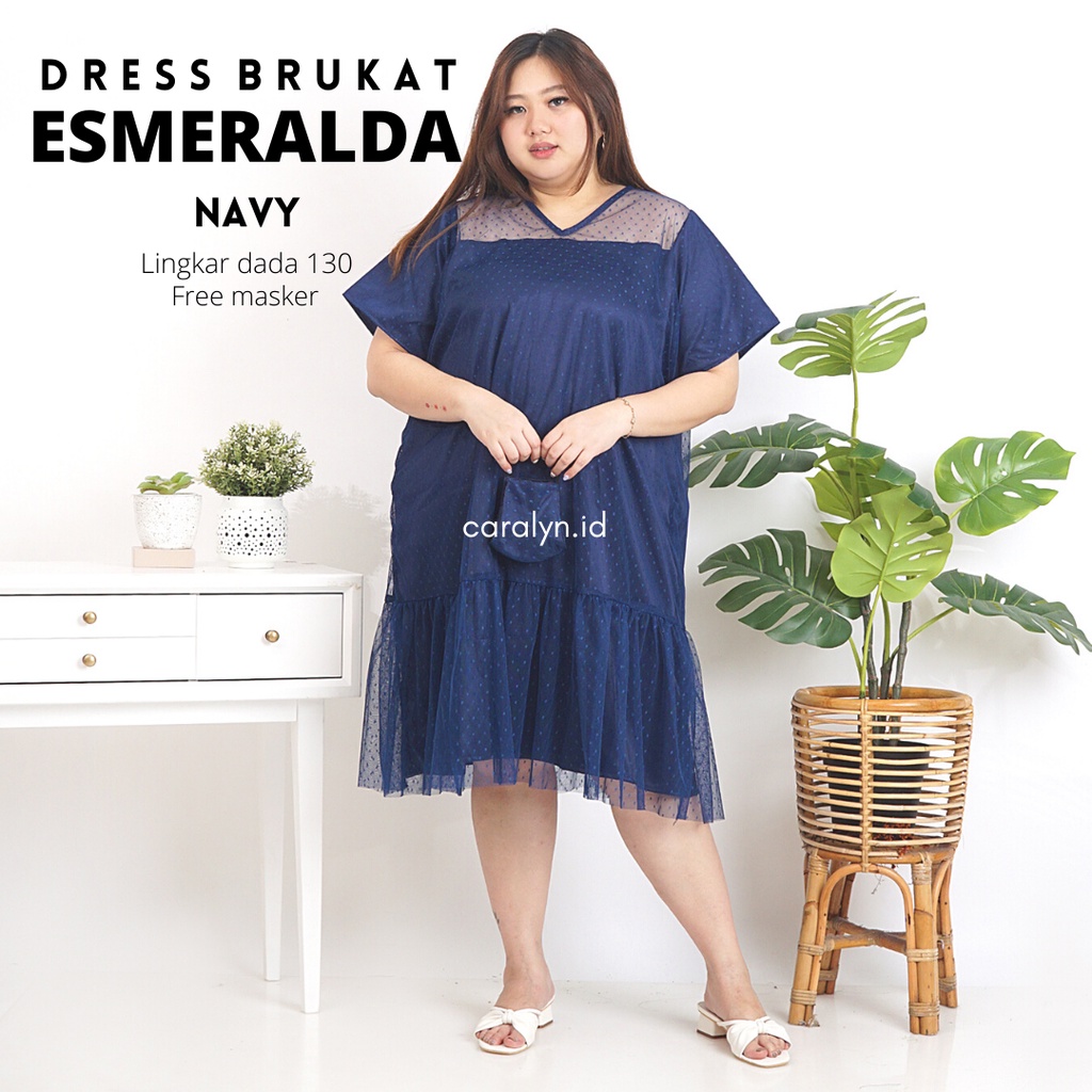 DRESS WANITA CANTIK ESMERALDA JUMBO XXL