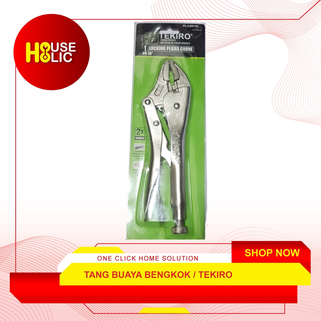 TEKIRO Tang Buaya Bengkok 10&quot; Inch / Locking Grip Pliers Curved