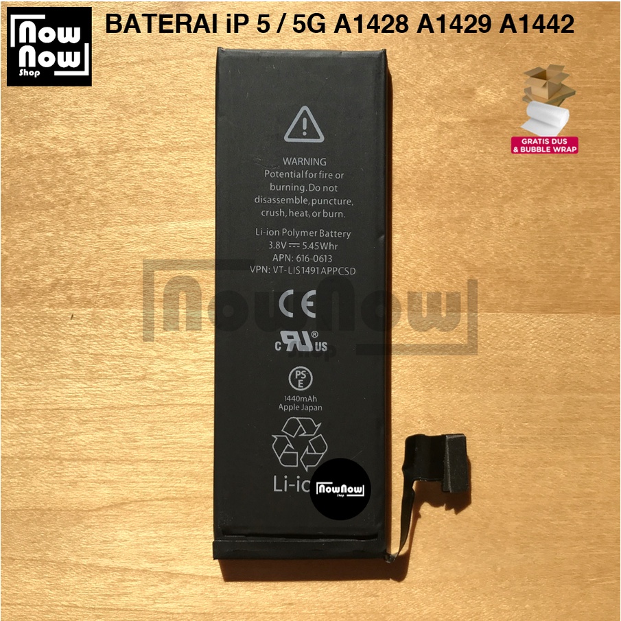 Baterai iP 5 5G A1428 A1429 A1442 Batre Batrai Battery