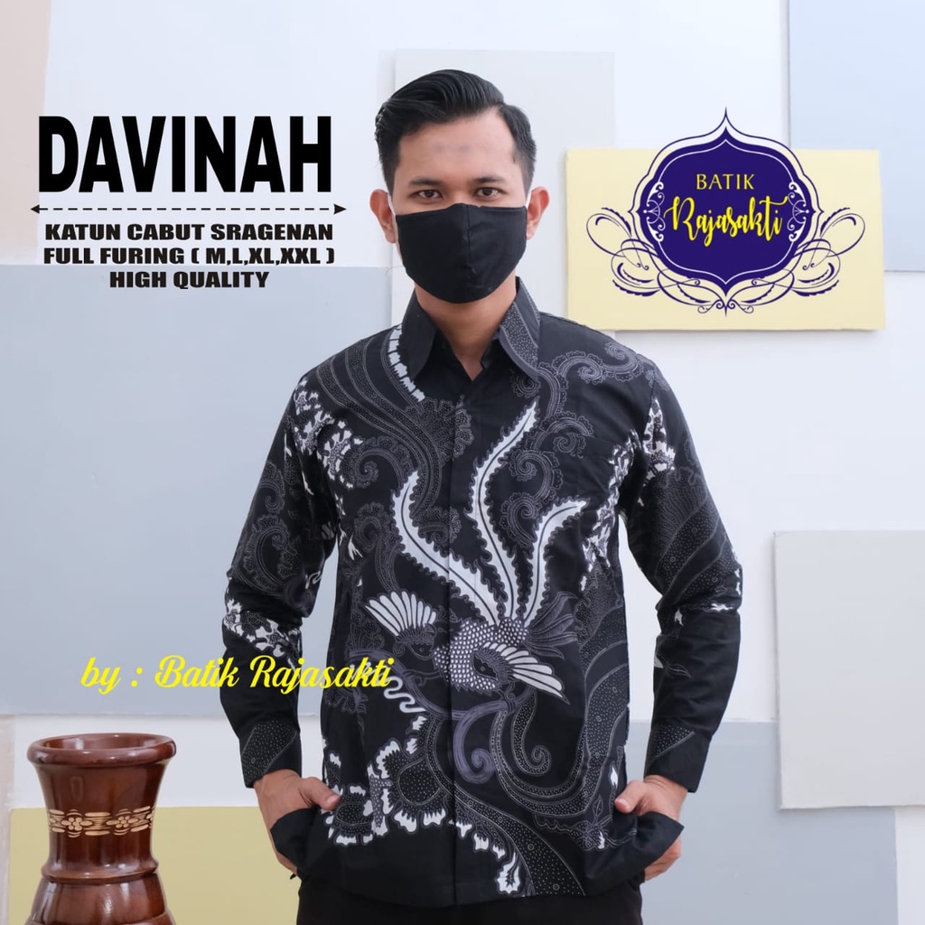 DAVINAH RAJASAKTI KEMEJA BATIK SOLO PRIA LENGAN PANJANG LAPIS FURING ATASAN BATIK PREMIUM MODERN KATUN HALUS BAHUWIRYA  BANAMITRA BANAMITRA PUTIH BANGSAWAN BAYU PUTRA BERLIAN BIRU BHARATAYUDA BIMASENA BIRENDRA BIRU INDAH BRAHMAKERTA BRAHMAKERTA MERAH