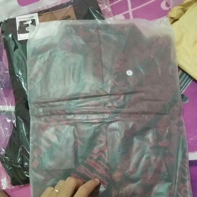 Credomenstore Kemeja Batik Songket Pria Hitam Maroon Gradasi
