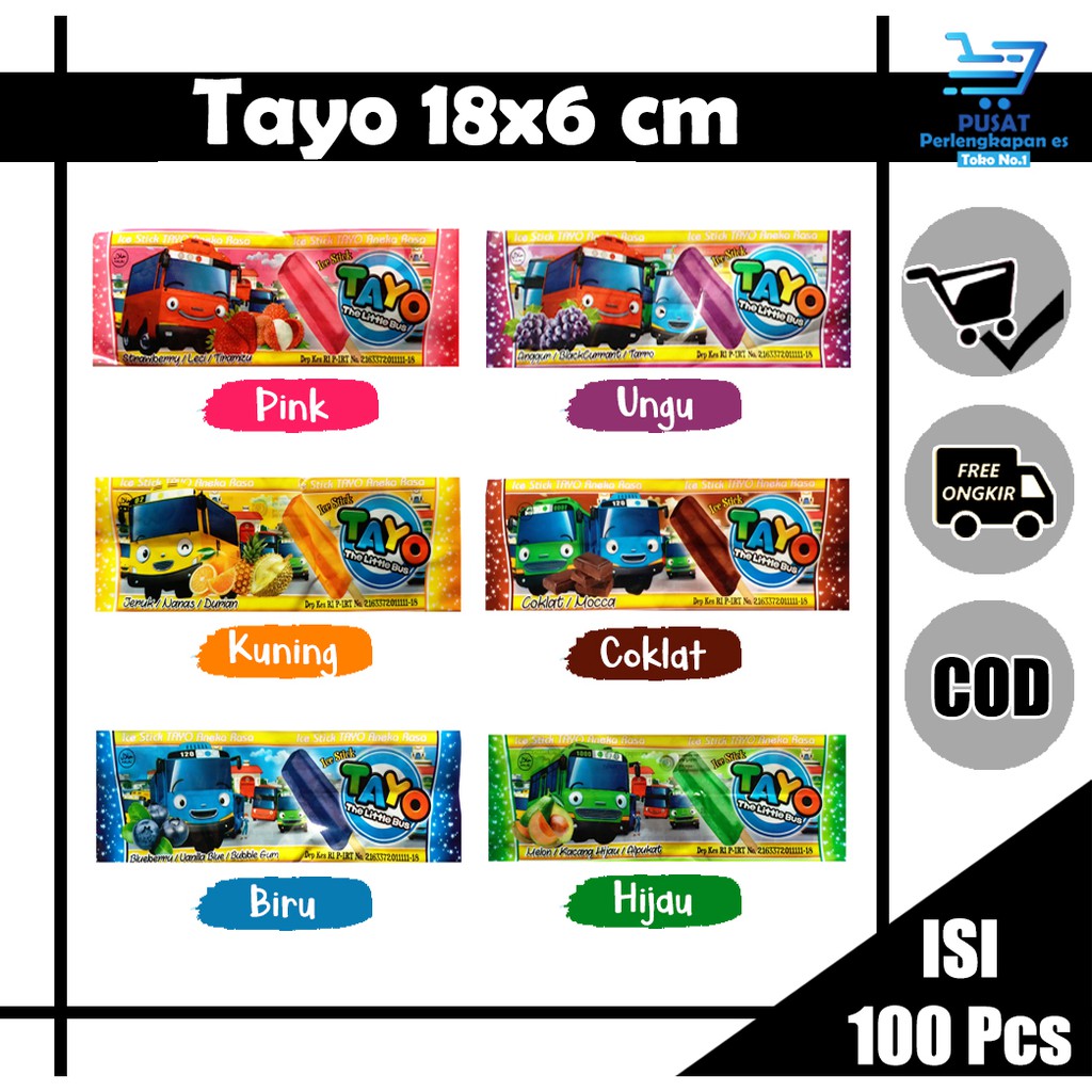 

KEMASAN ES KRIM TAYO 100 PCS TERMURAH / PLASTIK ES LILIN / ES LOLI / KEMASAN PLASTIK ES / BISA COD