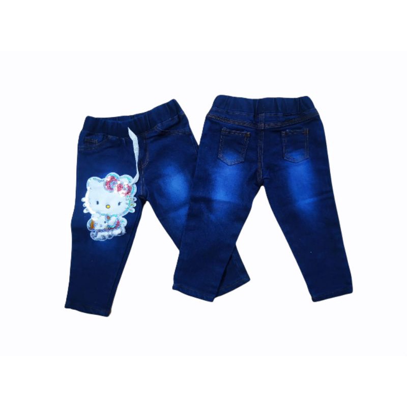 (COD) CELANA JEANS ANAK PEREMPUAN / CELANA ANAK PEREMPUAN MOTIF BULU LUCU 1-6 TAHUN