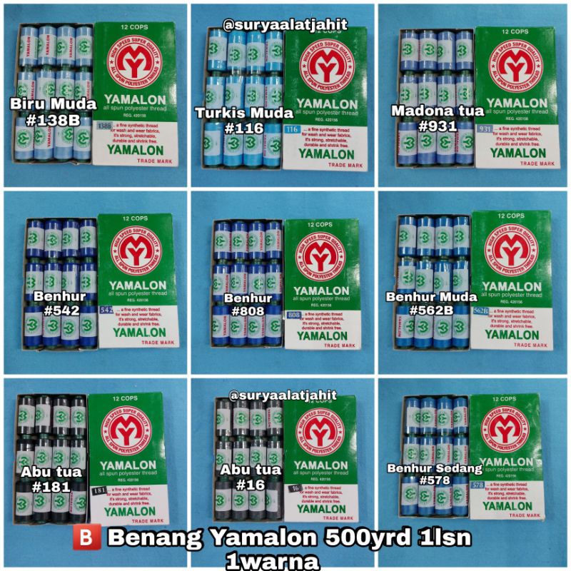 🅱️ Benang Yamalon 500y (1wrn@1lusin) =rp.20.500/12pcs