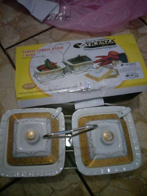 Tempat Sambal Kotak Vicenza - Square Chili Jar B720