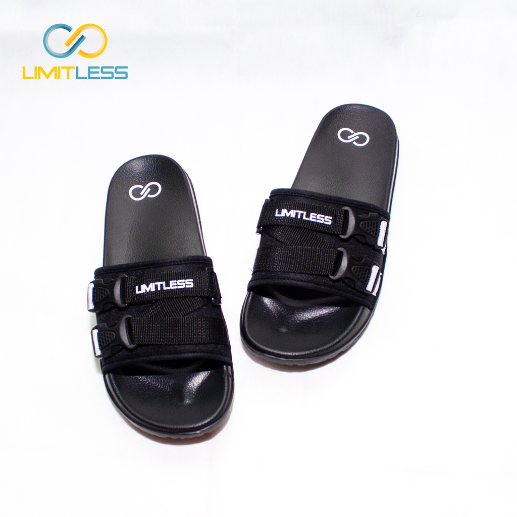 Sandal Selop Pria Casual Empuk Sendal Pria Slide Hitam Santai Sendal Cowok Anti Slip Sandal Laki-Laki