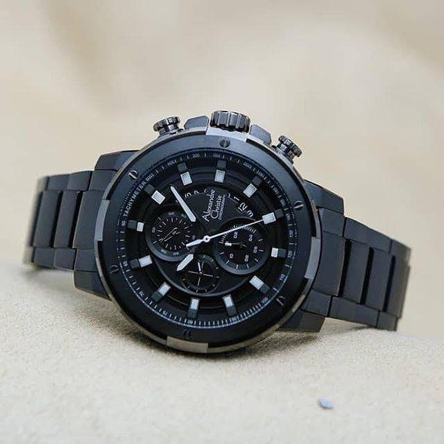 JAM TANGAN ALEXANDRE CHRISTIE PRIA AC 6528 BLACK GREY ORIGINAL