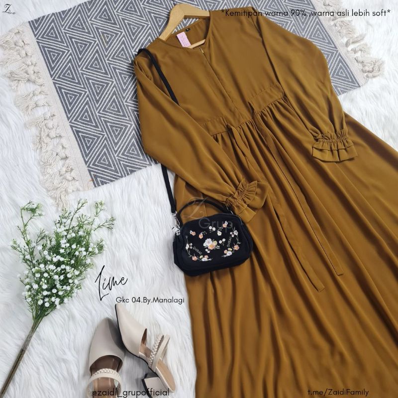 Gamis Syari Manalagi.id Murah-Lime