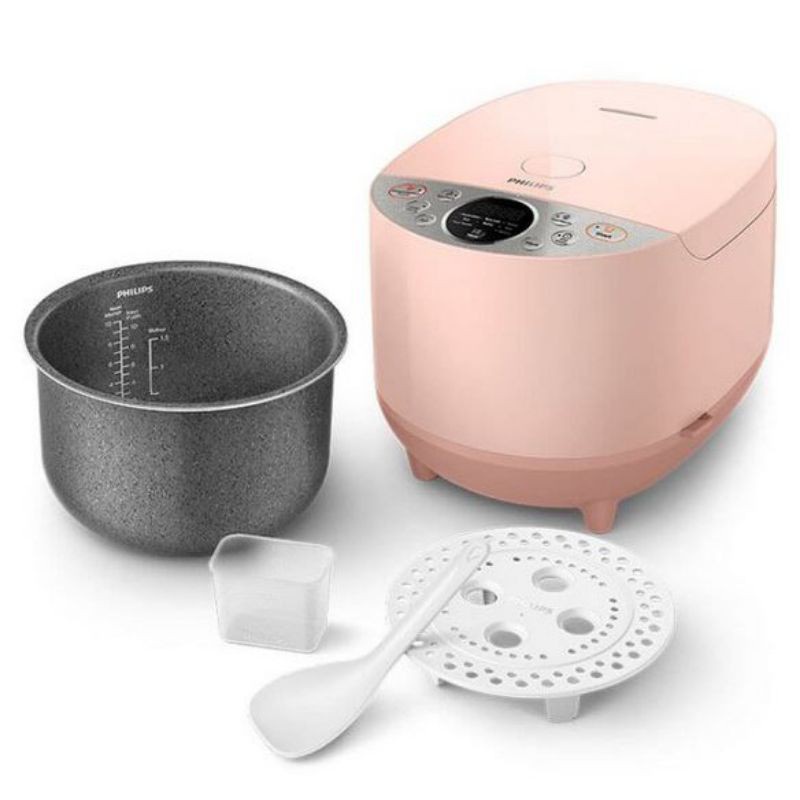 Magic Com Rice Cooker Philips HD4515 HD 4515 Digital 10 Fungsi Hijau / Pink / Silver