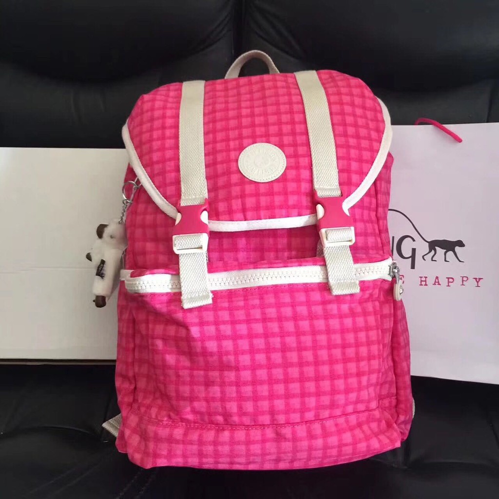 TAS RANSEL KIPLING ORI ORIGINAL EXPERIENCE PICNIC PINK ANAK CEWEK WANITA SEKOLAH KULIAH JALAN BESAR