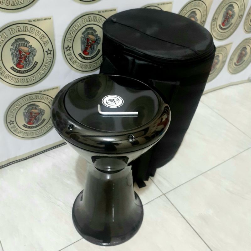 DARBUKA CALTI 8INCH /HITAM GILAP +TAS