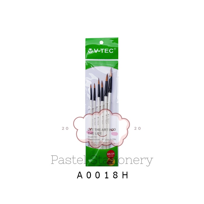 

Kuas Lukis Brush V-Tec A0018H Set 6 - Kuas Lukis V-Tec A0018H