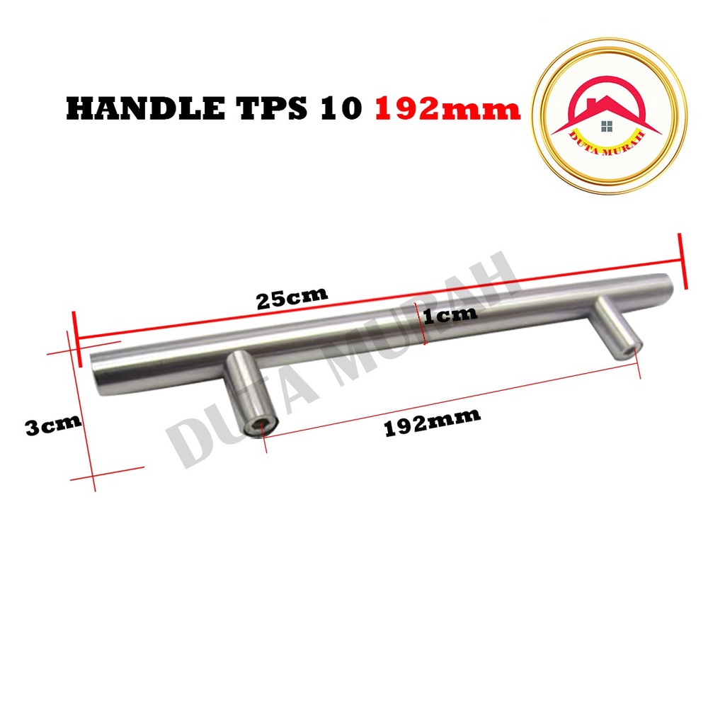 Handel TPS 10 Solid Handle Lemari / Laci  160 MM / 192 MM (Besar)  Stainless Hairline (1 pcs). Kwalitas Terbaik