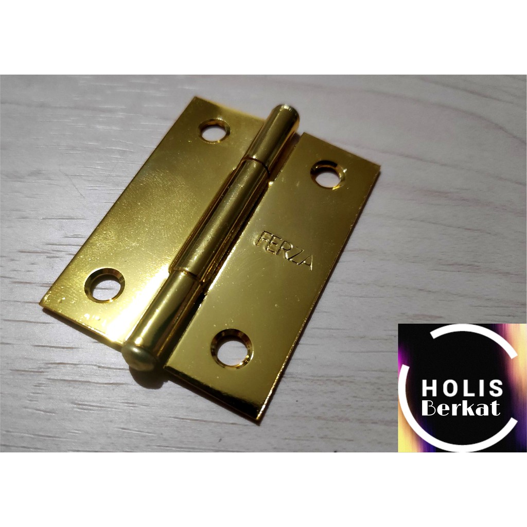 Engsel Tipis Kuningan 2&quot; GP Gold Plate merk Ferza Per Pasang