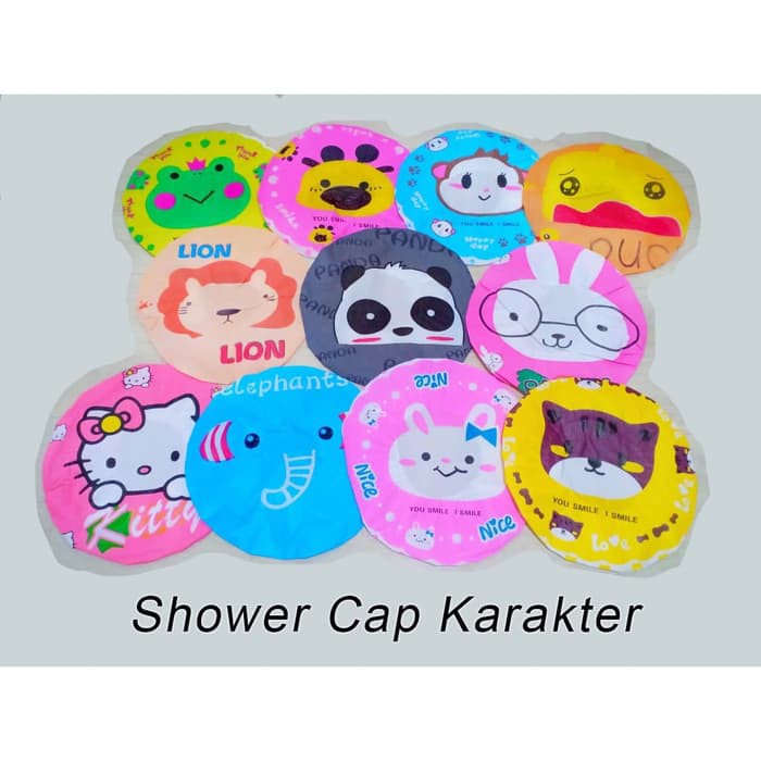 Shower cap karakter motif lucu