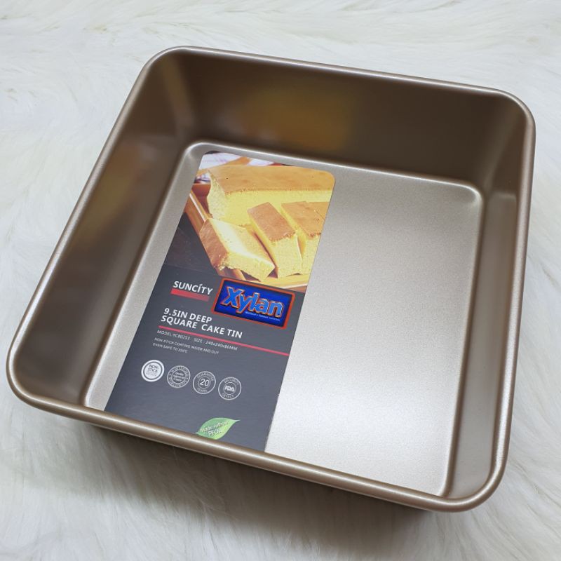 Suncity 9.5 inch non stick deep square baking pan /loyang tanpa sambungan