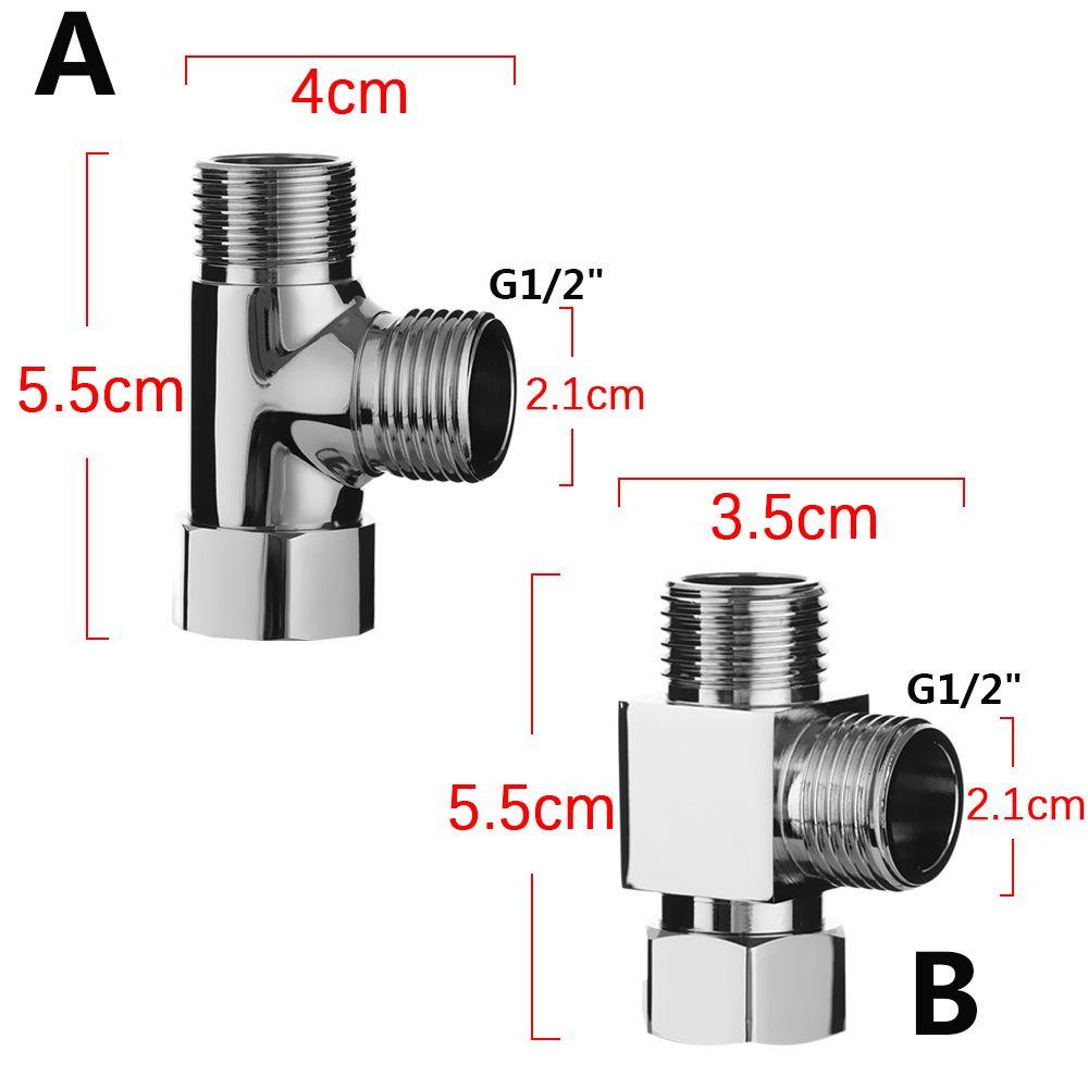 Preva 1/2&quot; Diverter Valve Perangkat Keras Tahan Lama Menghubungkan Kepala Shower Kuningan Perlengkapan Kamar Mandi Fungsi Switch Penyambung Keran Air