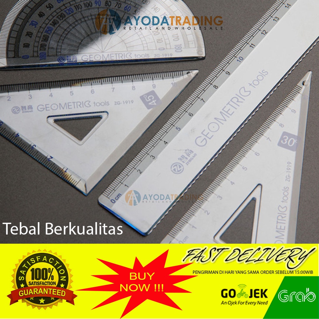 

Penggaris Geometri Segitiga Busur Set