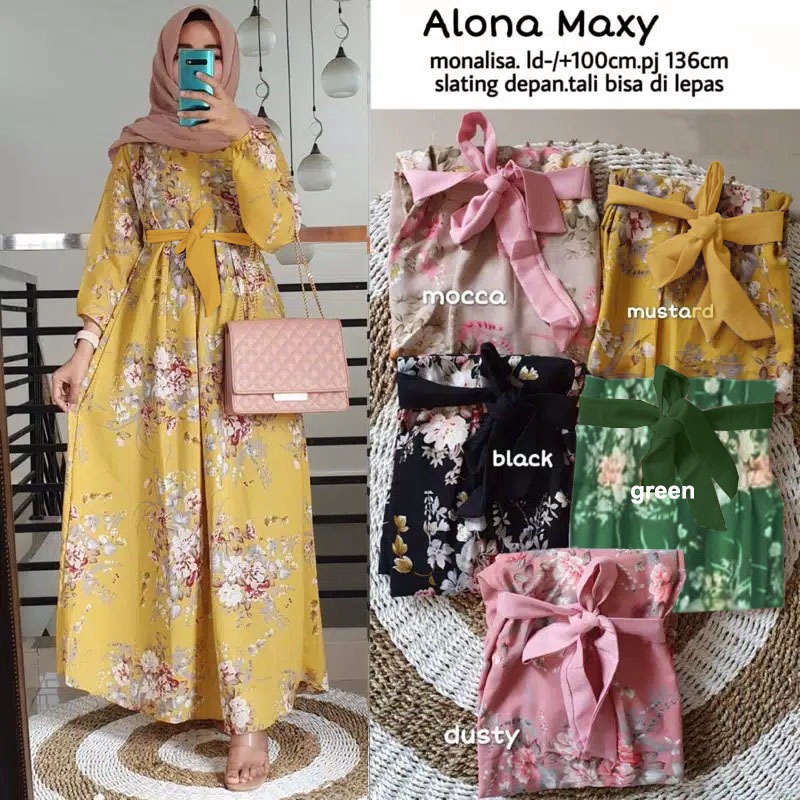 [MAXI ALONA Polos Dan Tile SL]Maxi Wanita Monalisa Varian Warna