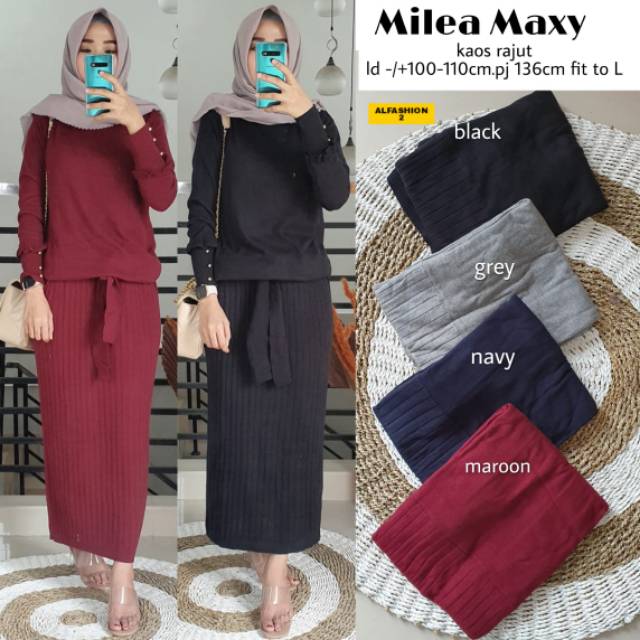 Maxi milea/kaos rajut/ld 100