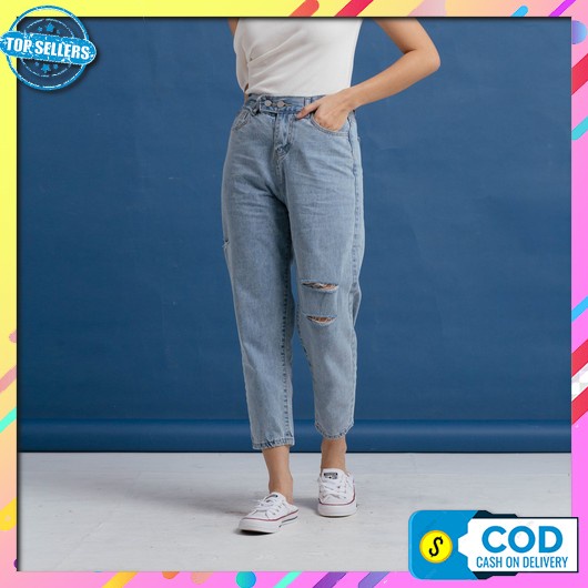 Celana Jins Clana Jeens Panjang Korean Premium Cewek Wanita Clna Jens Strech Celana Jins Ripped Cewe