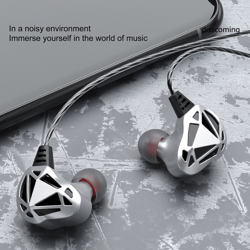 F5 Headset Earphone Sport In-Ear Bass Hollow Anti Air Noise Canceling HiFi Stereo Dengan Kabel + Mic