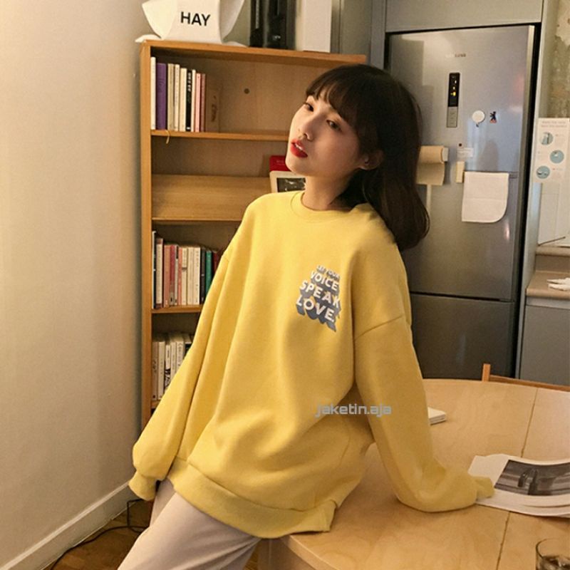 S - XXXXXL(6XL) Sweater LET YOUR VOICE SPEAK LOVE Korean Style BIGSIZE JUMBO OVERSIZE Jaket Hoodie Pria Wanita Sweatshirts Loose Long Sleeve