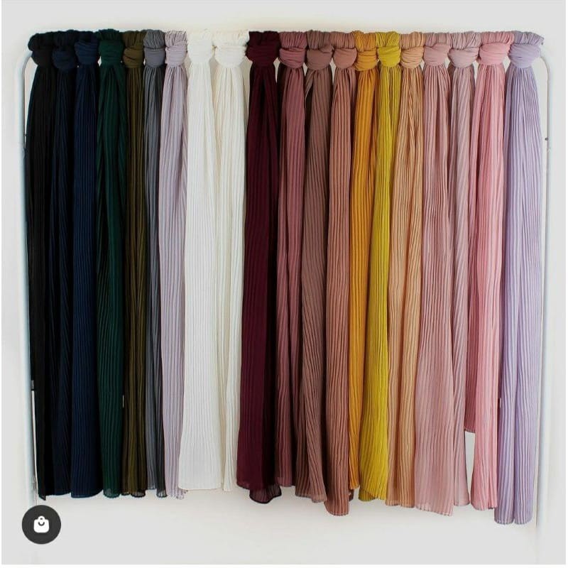 PASHMINA PLISKET DIAMOND CREPE  / PASHMINA SHAWL PLISKET / PLEATED SHAWL TERMURAH