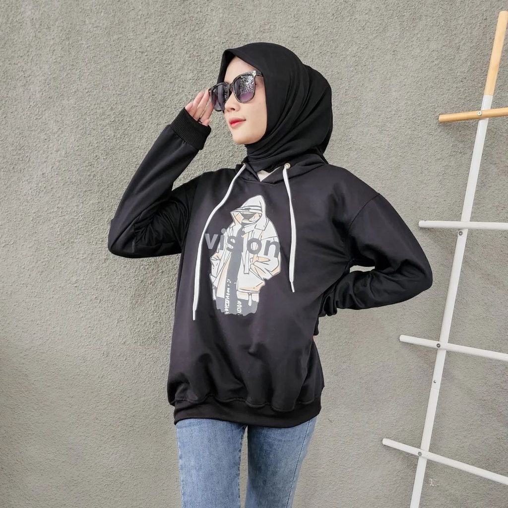 VISION HOODIE Jumper Hoodie Sweater Oversize Pria Wanita | Hoodie Terbaru Gaya Kasual Fashion Terkini Korean Style