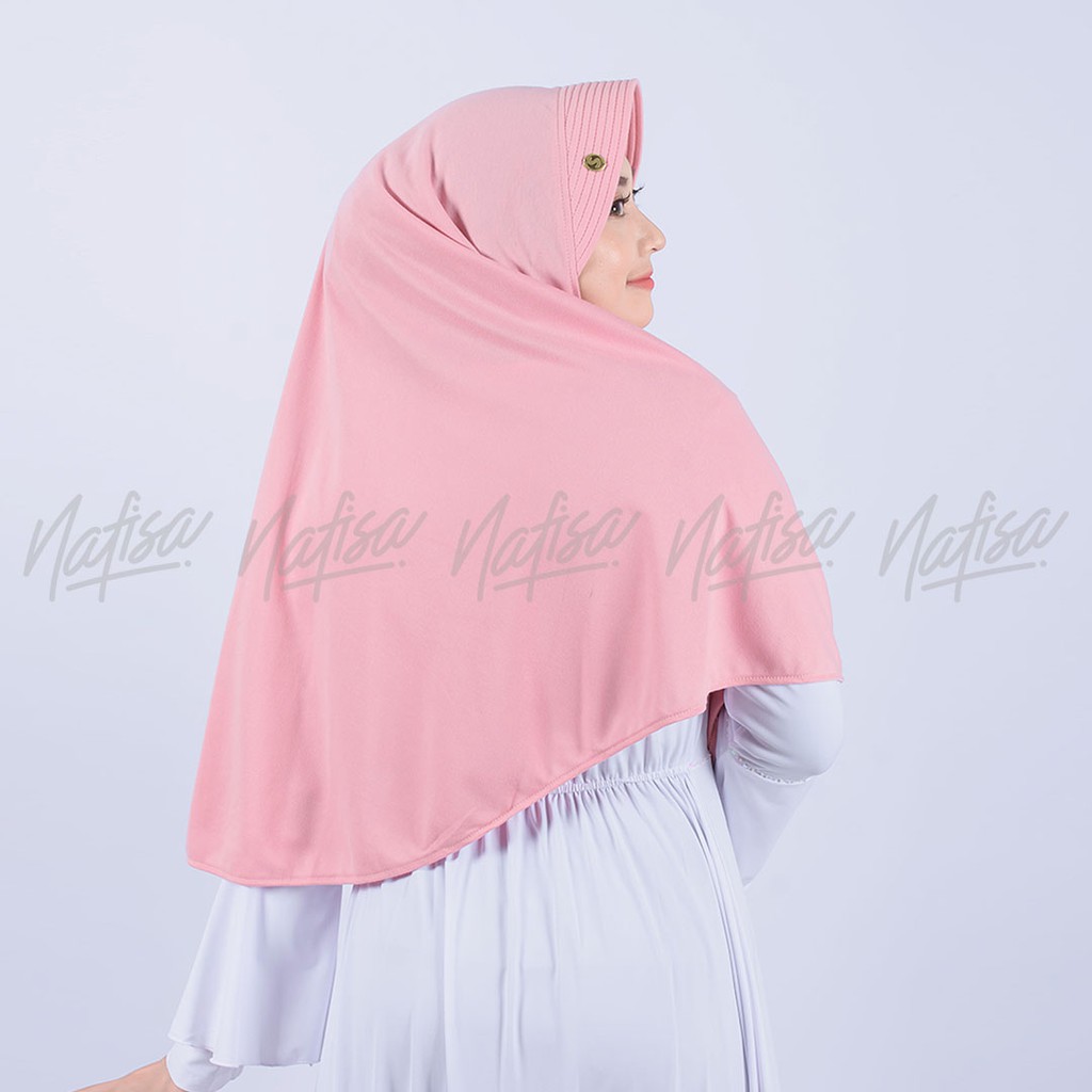 Hijab Instan Khimar Pad Antem ASHA XL Jilbab Instan Kaos Jumbo Kerudung Bergo Syari Pad Kecil