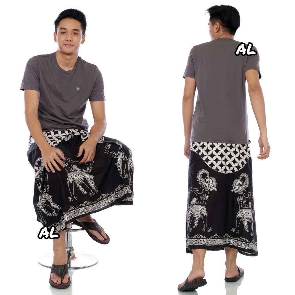 sarung wayang / sarung hitam putih / best seller / bayar di tempat saja / sarung batik motif pandawa