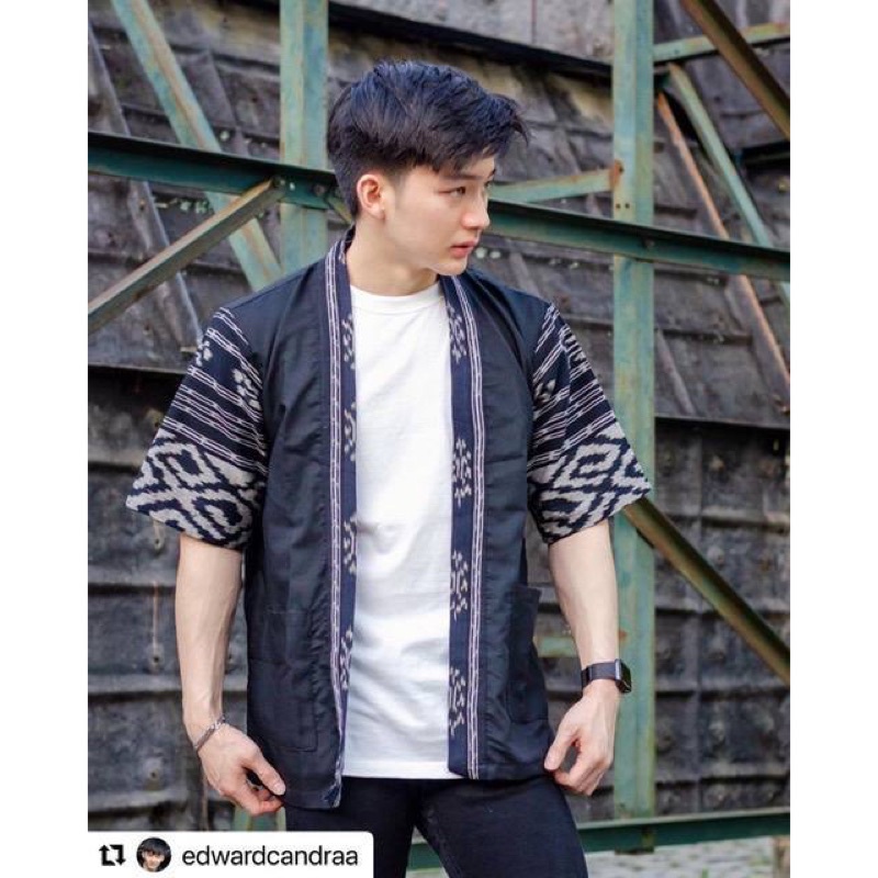 KIMONO SONGKET / TENUN OUTER UNISEX TROSO PEKALONGAN OUTWEAR OUTFIT KONDANGAN CARDIGAN KIMONO PRIA O