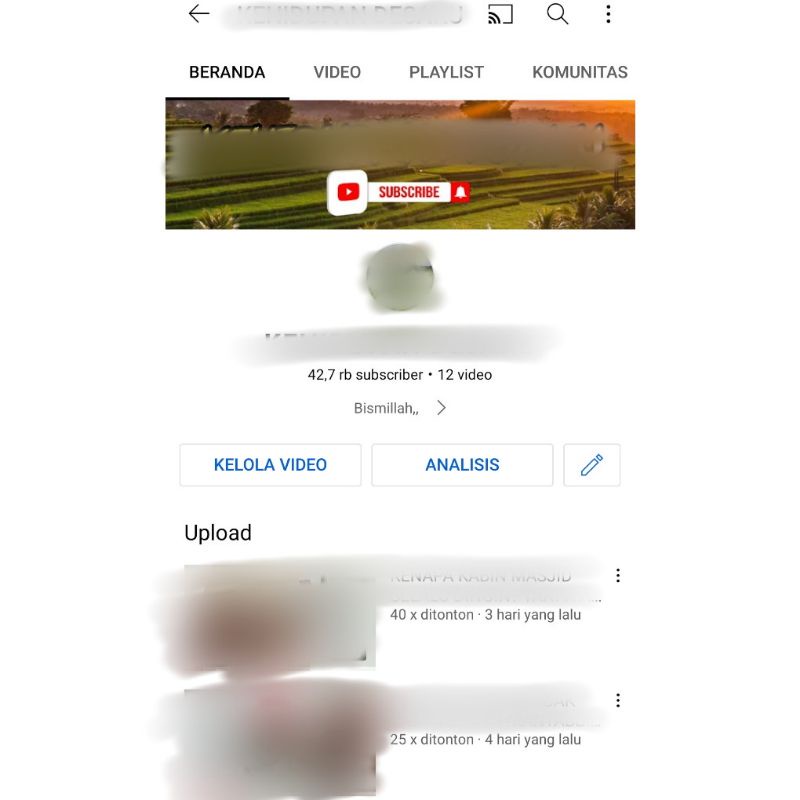 (Terjual) Akun YouTube 42k + AdSense (Belum Monetisasi)