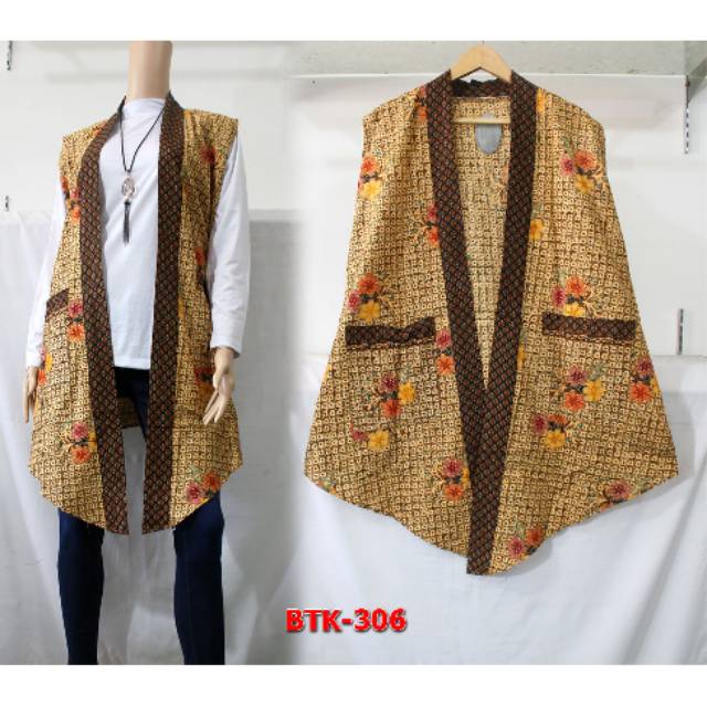 Cardy / Bolero Batik Muslim Bahan Katun Warna Coklat