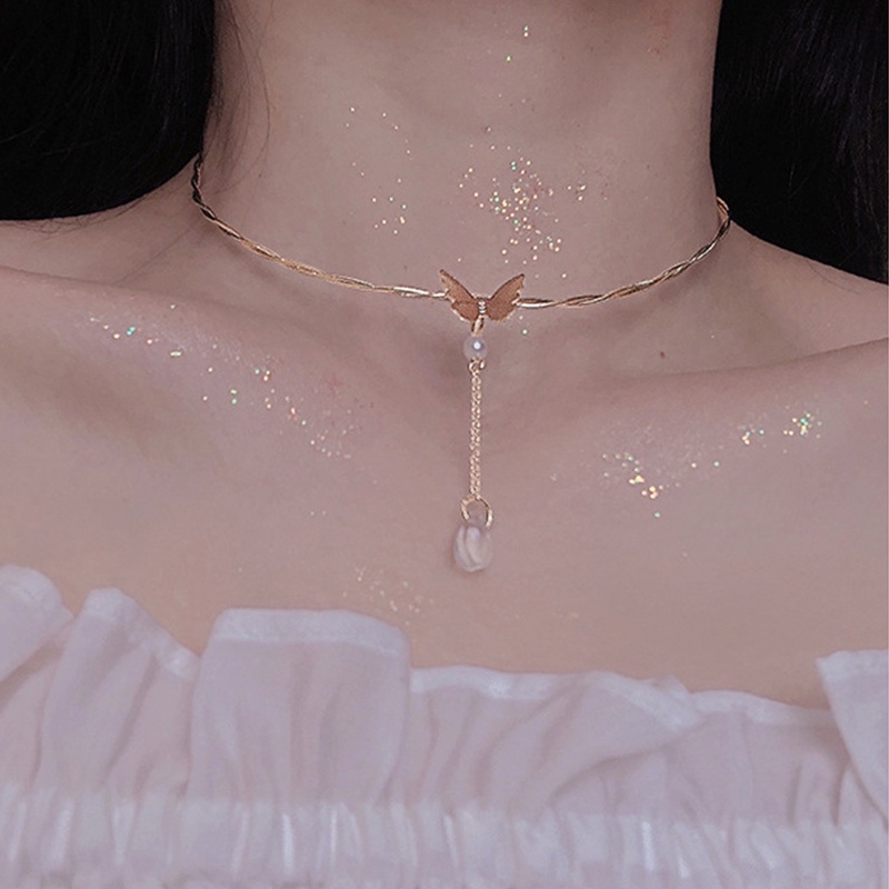 [ACKER] Kalung Choker Berbentuk Kupu-kupu Gaya Korea Untuk Wanita