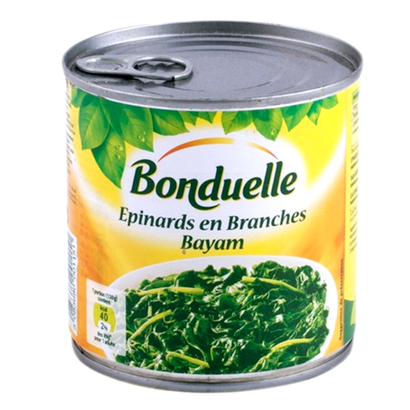 Bonduelle Epinards en Branches 400gr Sayur Bayam Instan Kaleng Siap Saji Bondule Makanan Kaleng