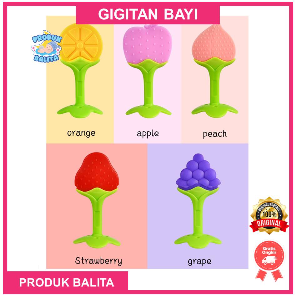 Gigitan Bayi Model Buah Teether Fruits Balita  Mainan Bayi Silikon BPA Free