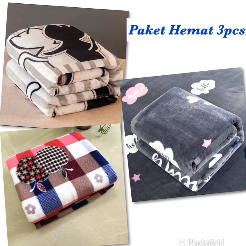 PROMO BIG PAKET HEMAT SELIMUT 3PCS