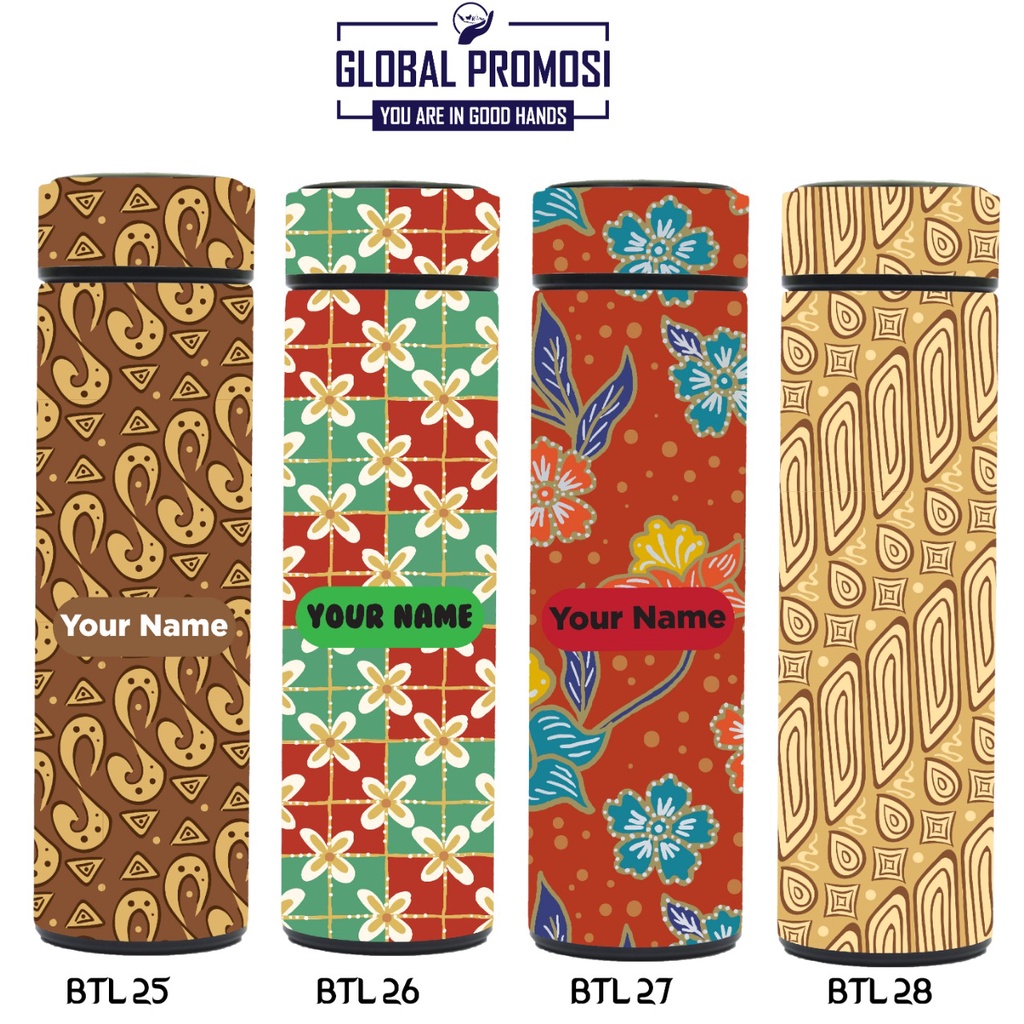 Souvenir Botol Minum Tumbler Print UV Motif Batik Indonesia Untuk Gift Personal / Corporate