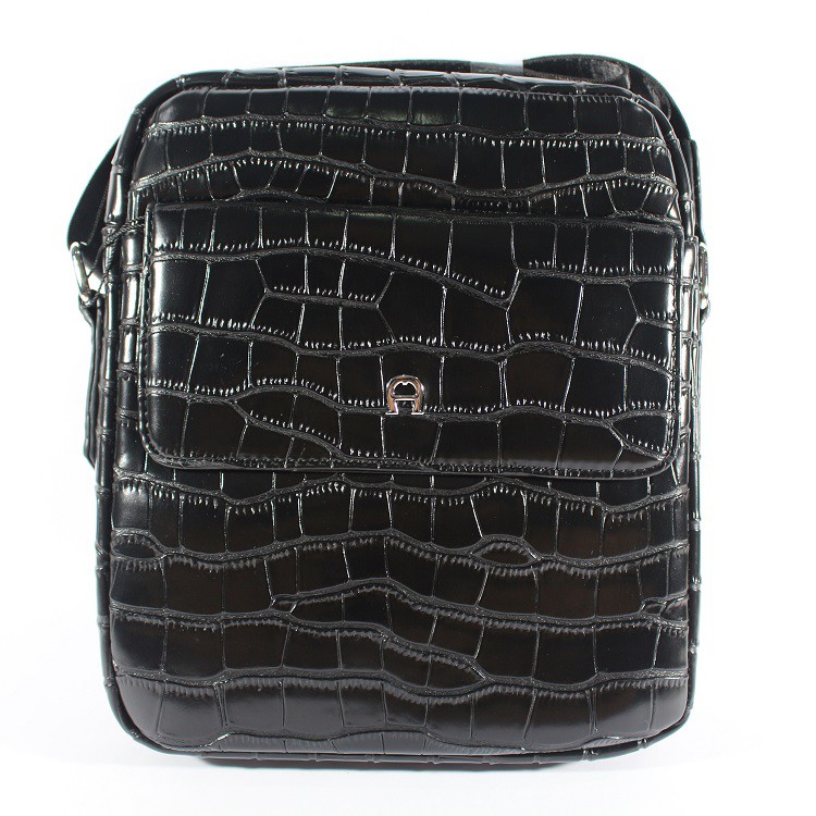 TAS SELEMPANG PRIA KANTOR CASUAL BRANDED IMPORT - AIGNER 6251 BLACK