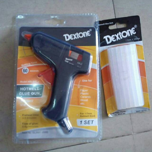 Paket Glue Gun 10W + Isi Lem 12Pcs/ PAKET MURAH ALAT TEMBAK DAN ISI LEM TEMBAK LILIN